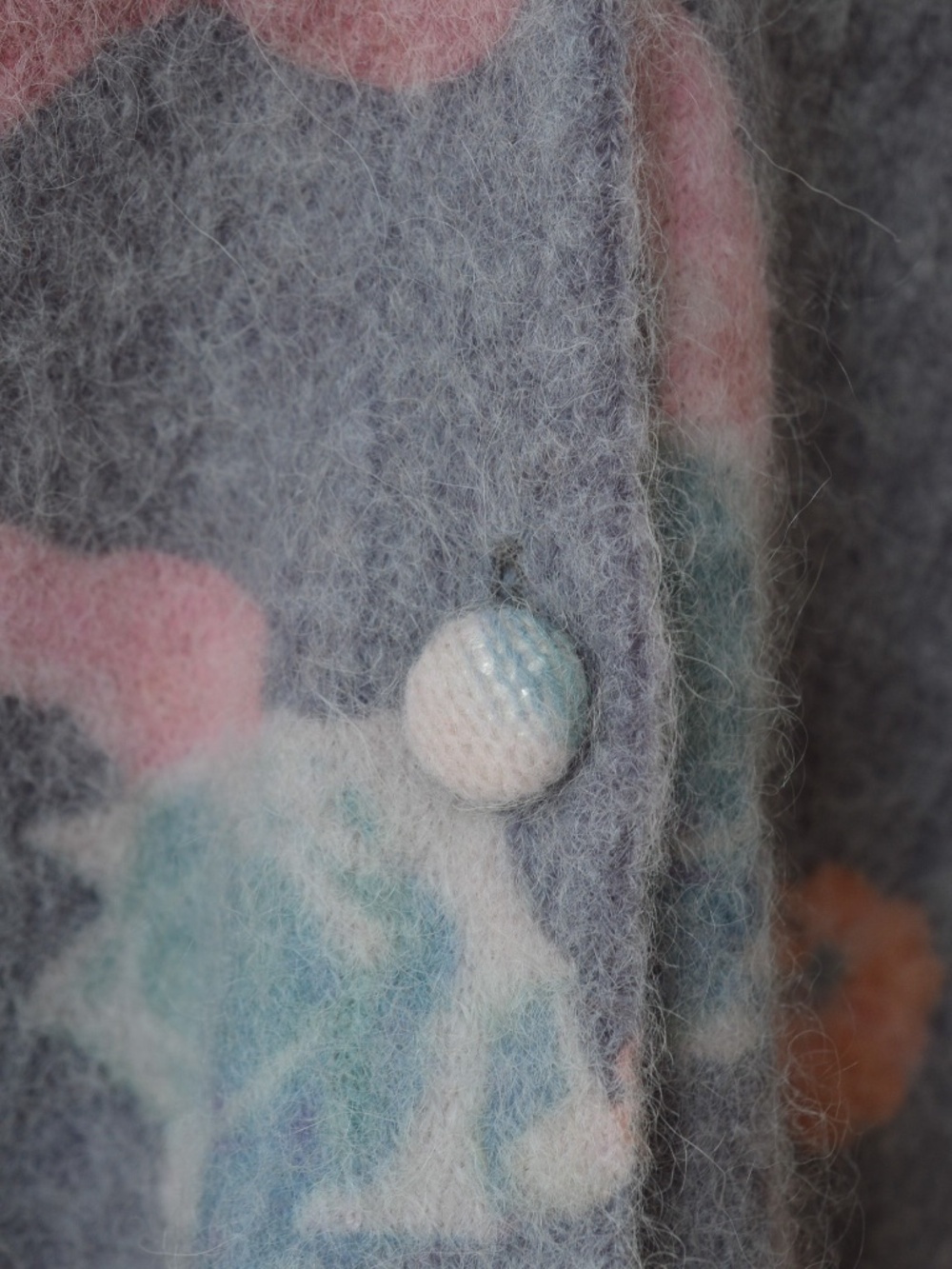 Bartolini Made in Italy Mohair Alpaca Floral Knit Cardigan Sweater Small S - Picture 3 of 6